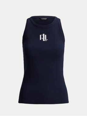 Lauren Logo-Embroidered Stretch Cotton Tank Top Tank